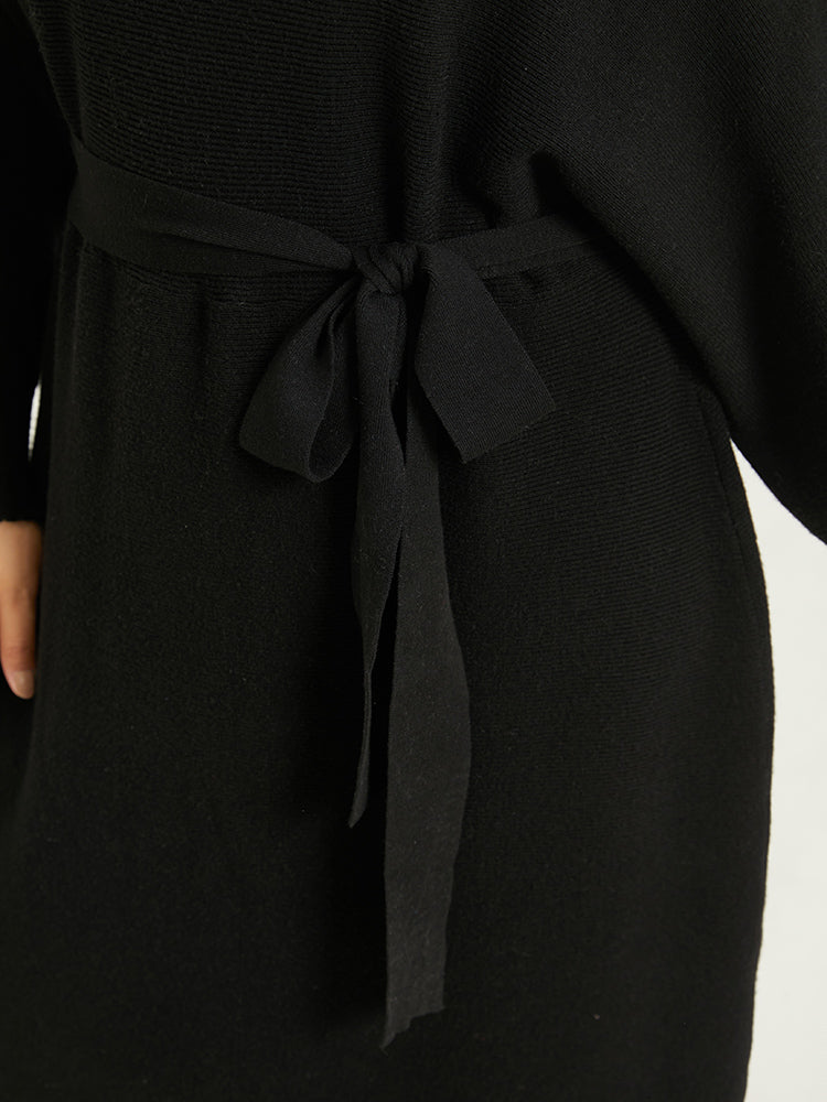 Supersoft Essentials Boat Neck Belted Sweater Dress