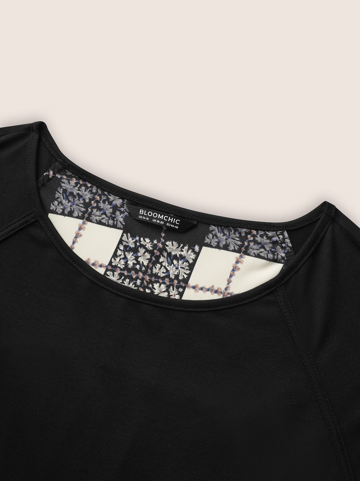 Solid Round Neck Raglan sleeve T-shirt