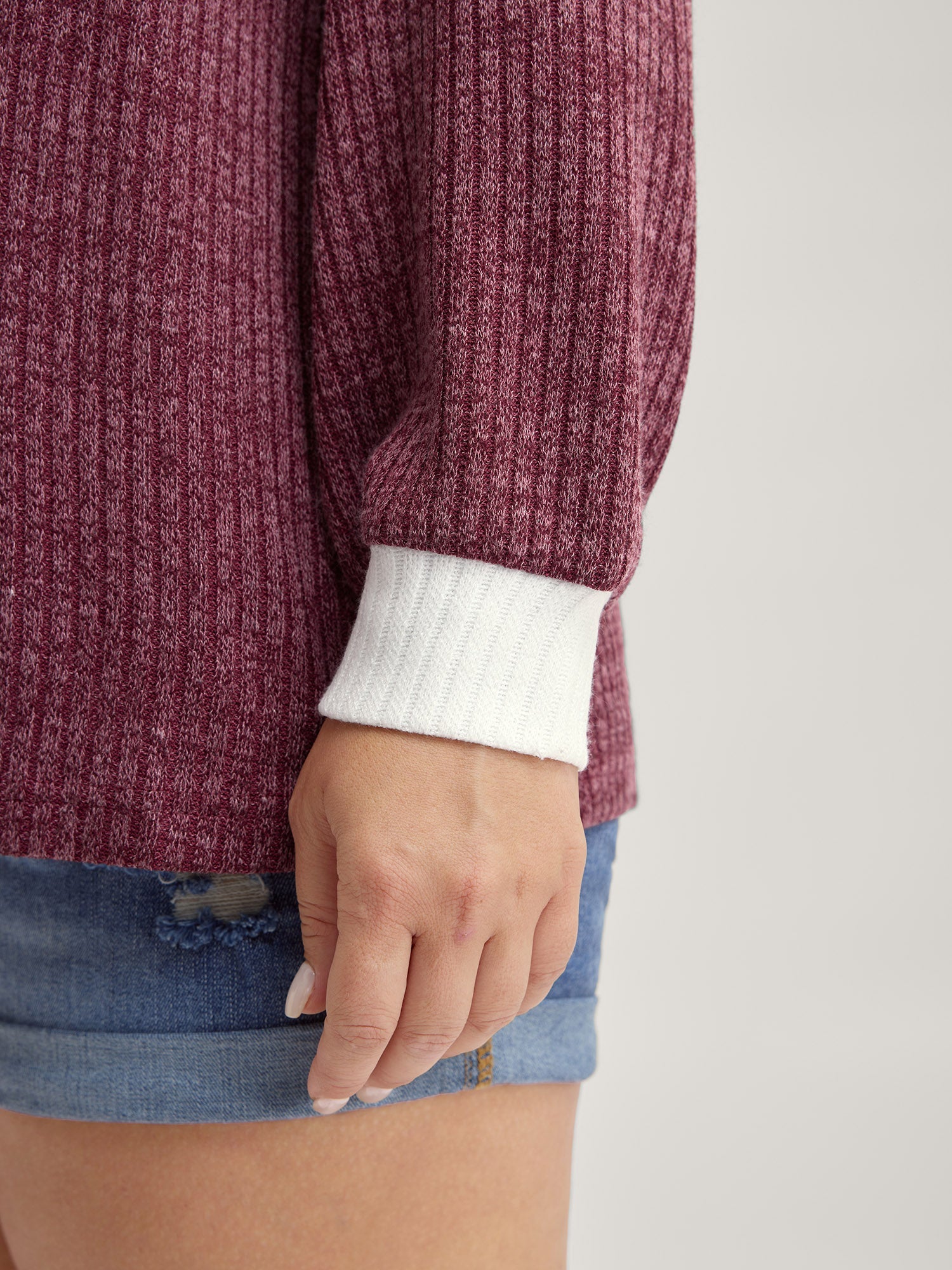 2-in-1 Collar Color Contrast Sweatshirt