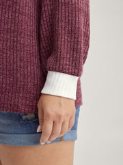 2-in-1 Collar Color Contrast Sweatshirt