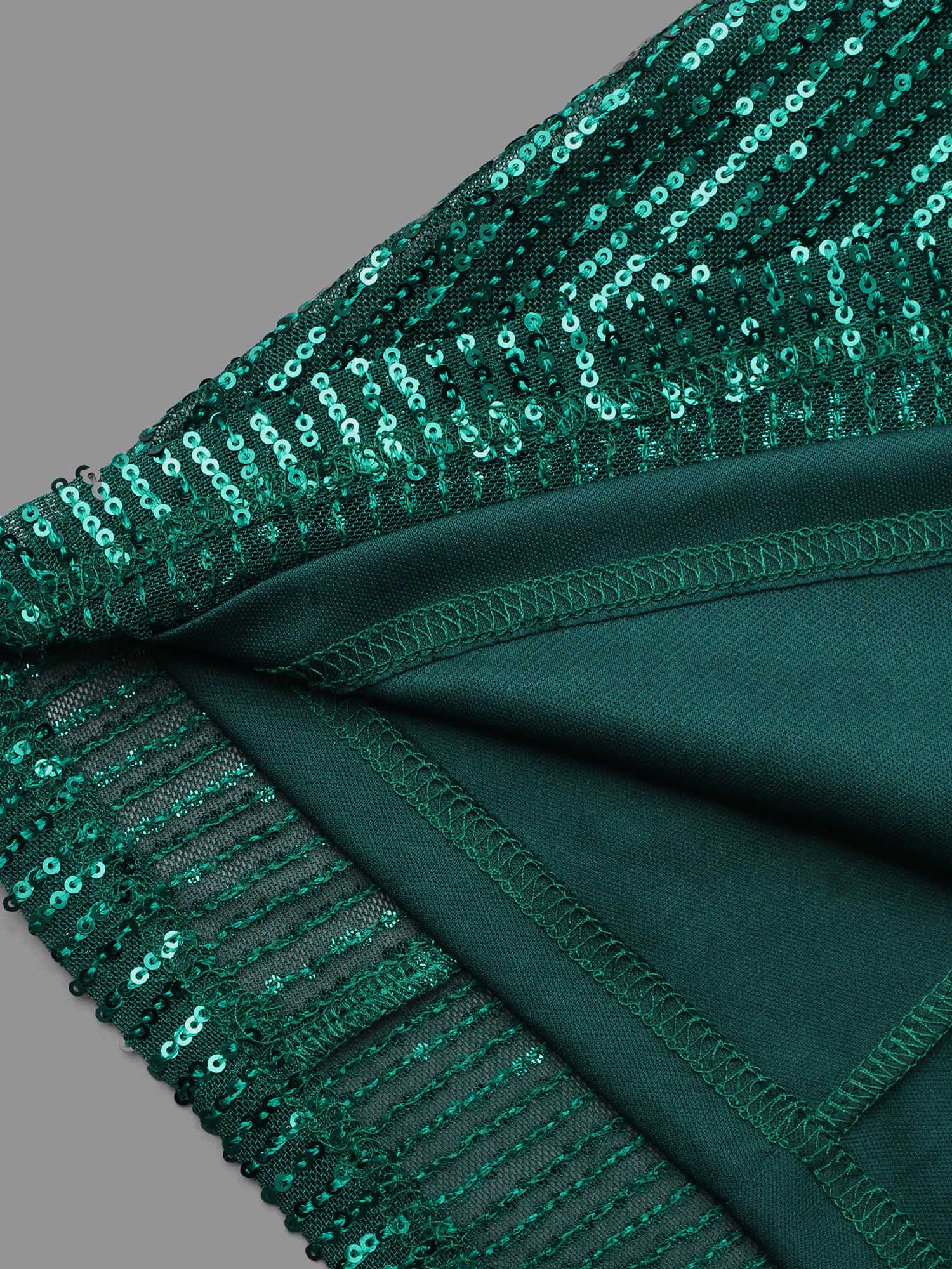 Sequin Patchwork Velvet Tie Knot Dress