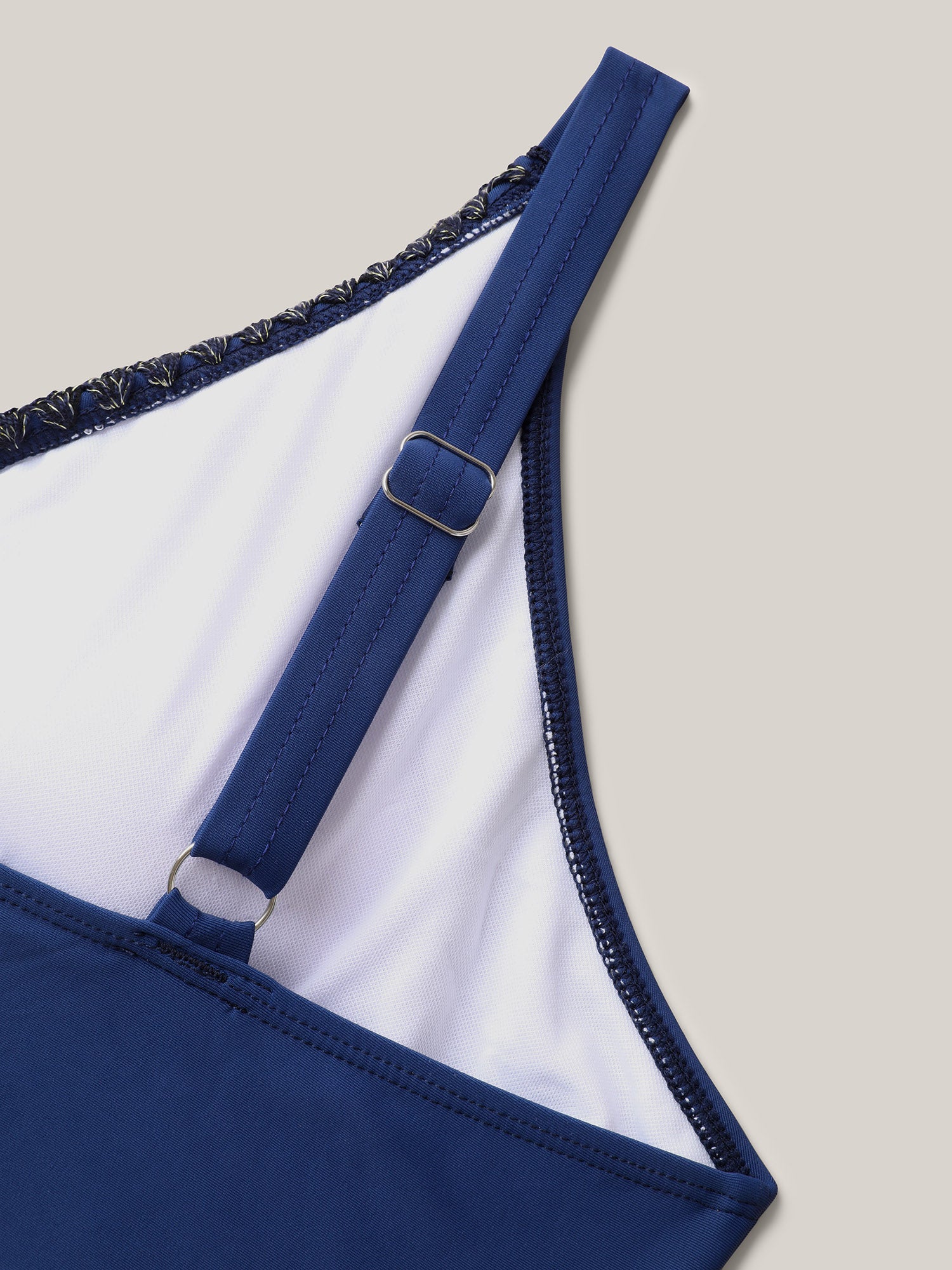 2-in-1 Embroidered Surplice Swim Dress