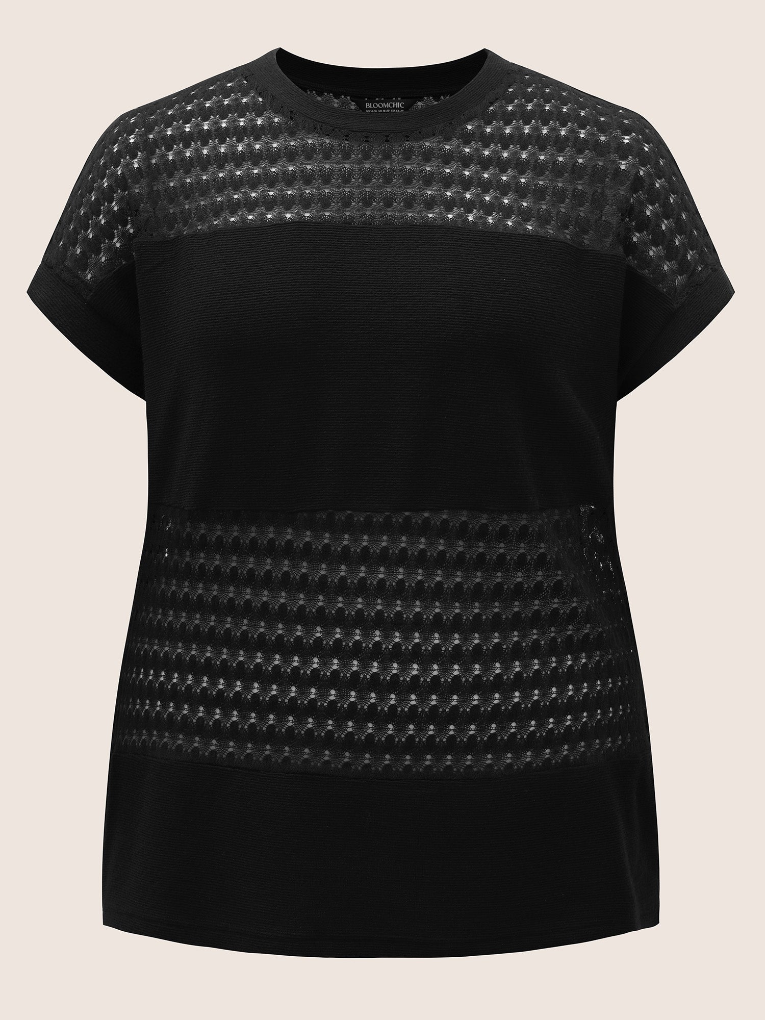 Solid Cut Out Patchwork Split Hem T-shirt