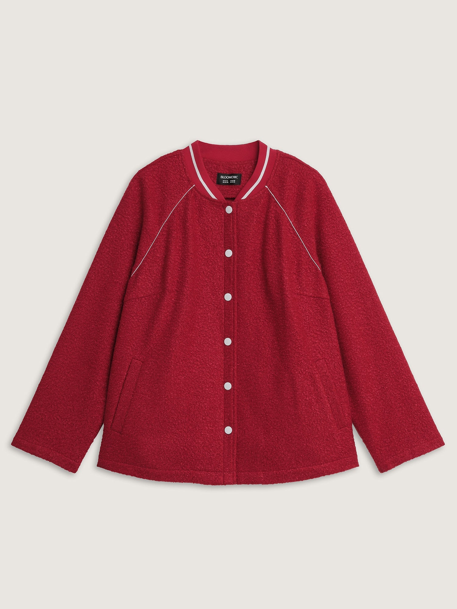 Color Contrast Raglan Sleeve Jacket