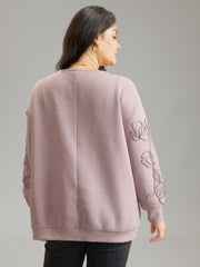 Stereo Flower Design Rib Knit Jacket