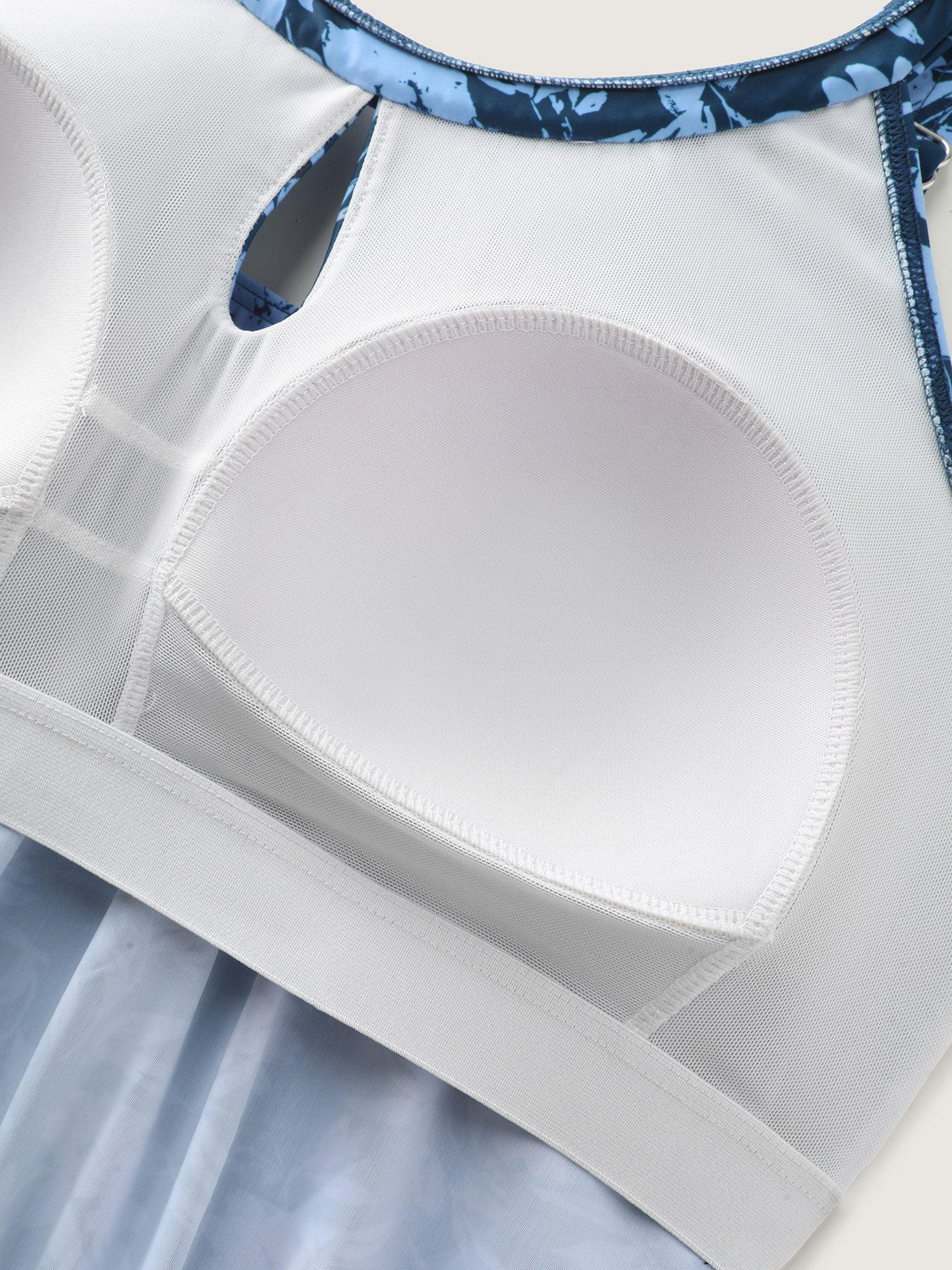 Floral Print Keyhole Pockets Swim Romper