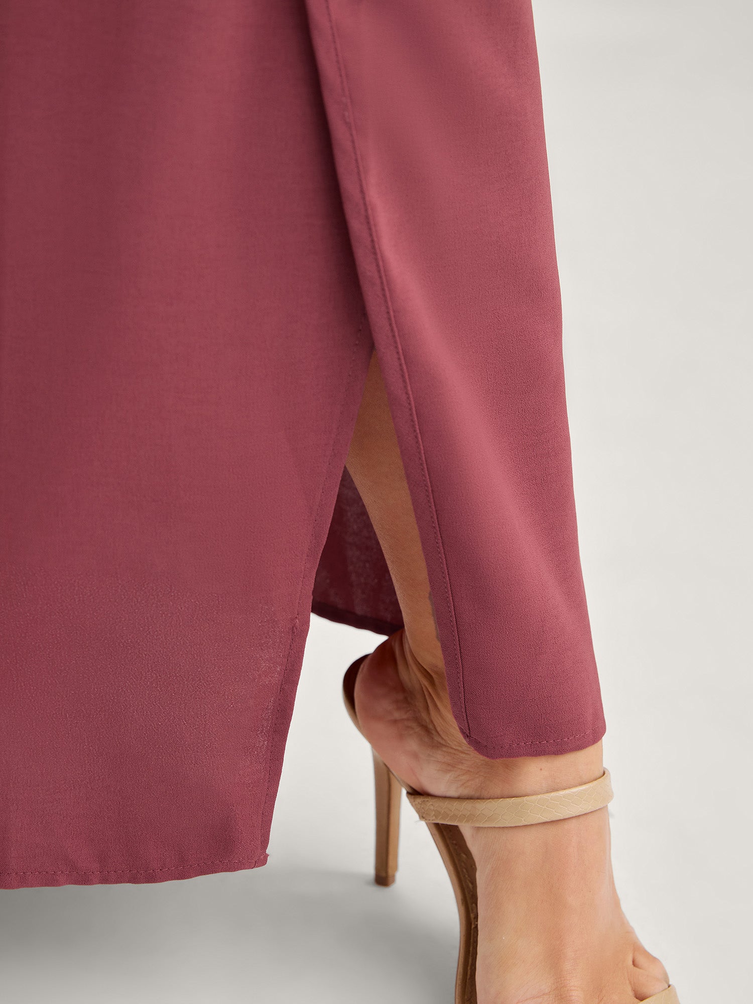 Belted Front Overlap Wide-Leg Pants