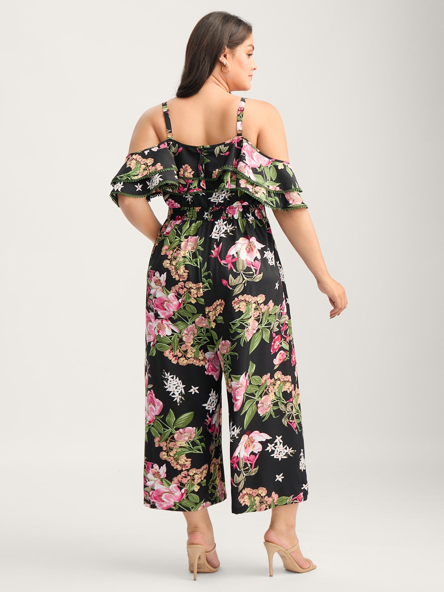 Floral Print Off-Shoulder Wide-Leg Jumpsuit