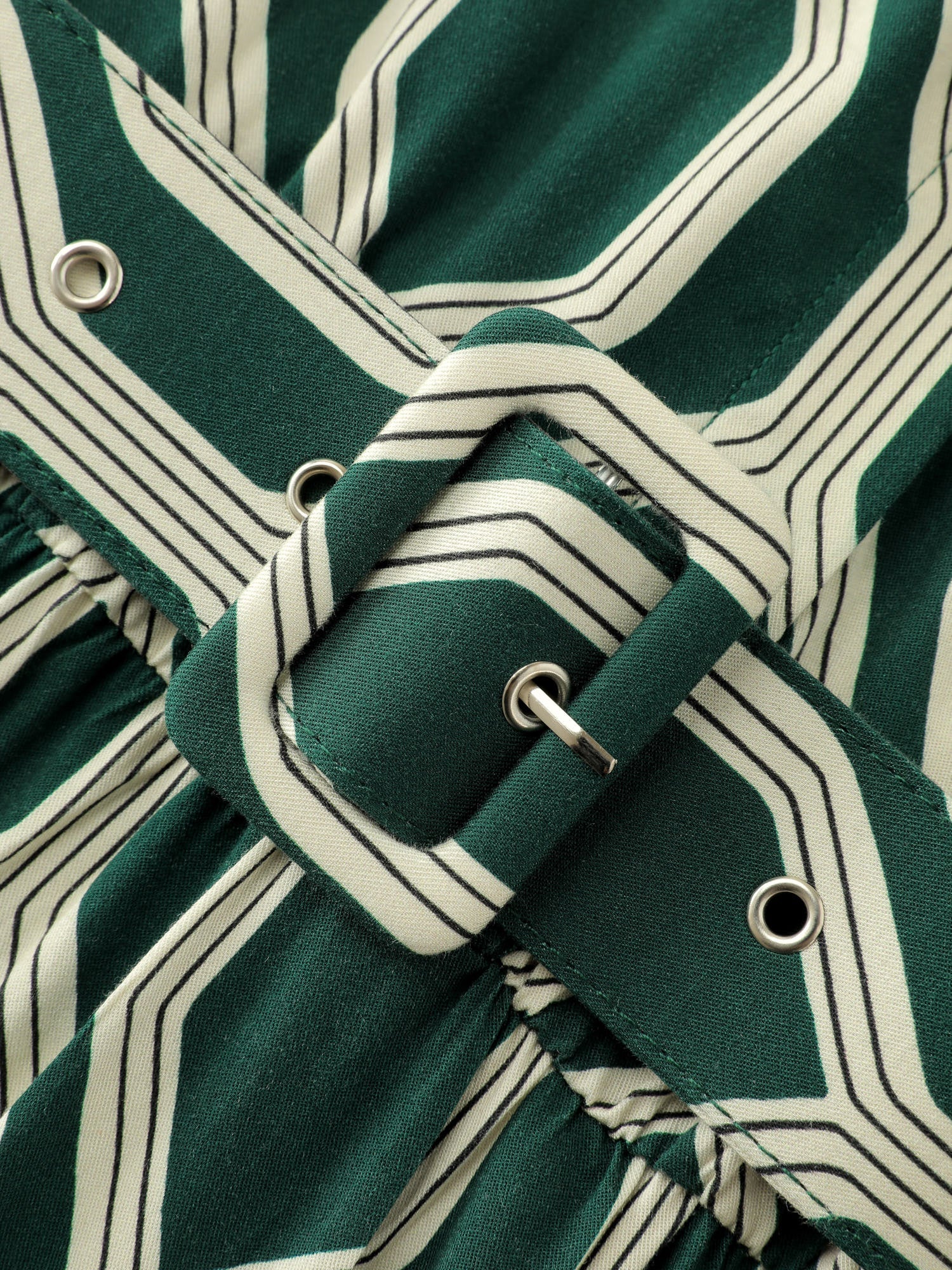 Geometric Print Rayon Belted Maxi Dress