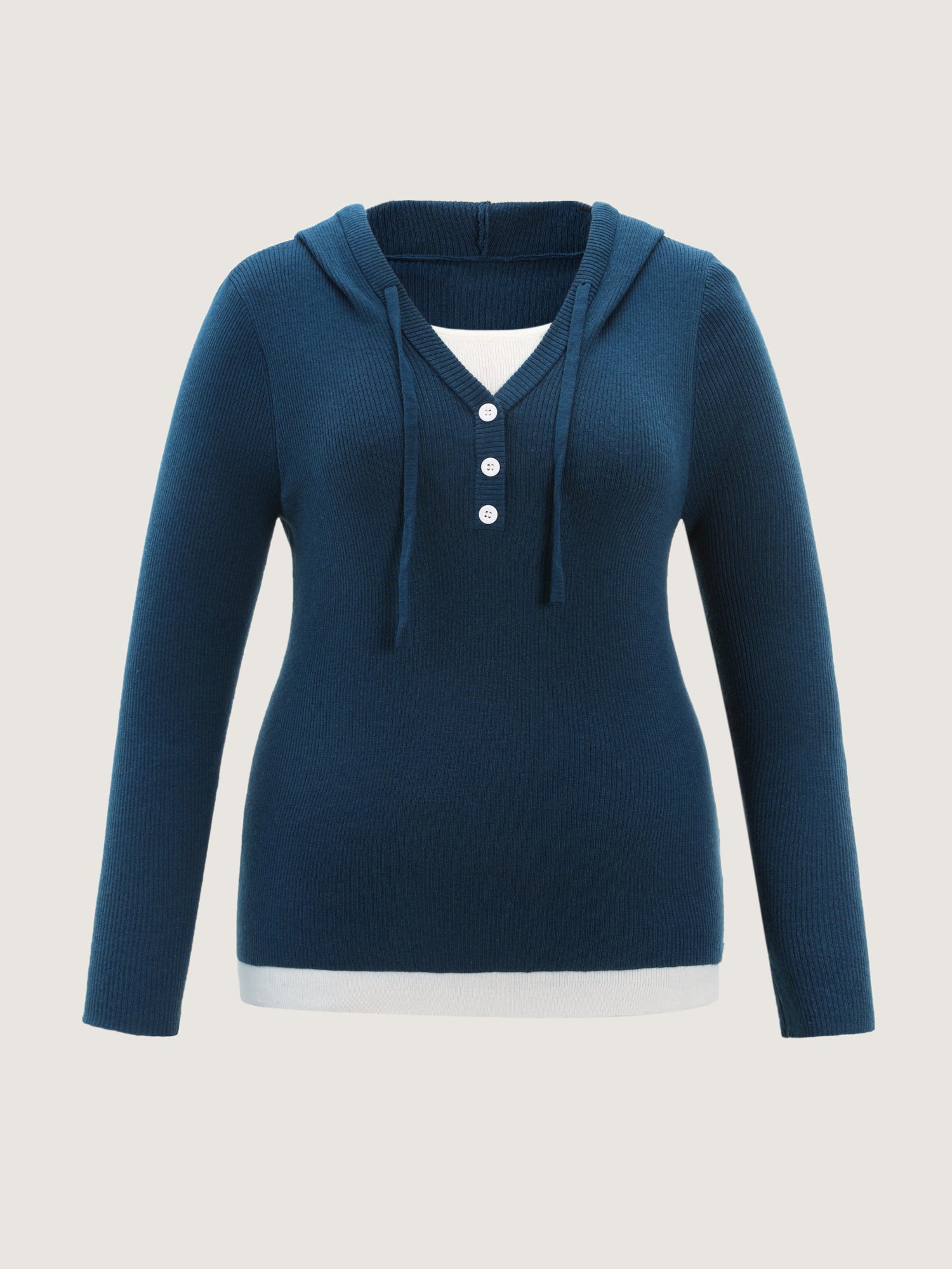 2-in-1 Button Hooded Pullover
