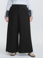 Adjustable Drawstring Wide-Leg Pants