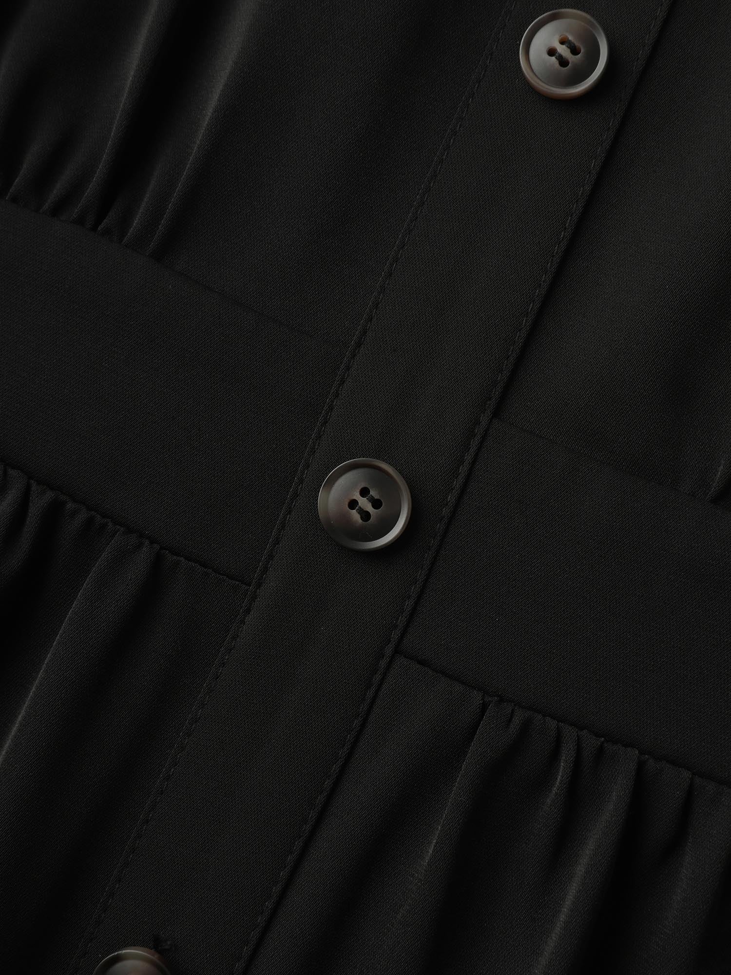 2-in-1 Button Vest Striped Blouse