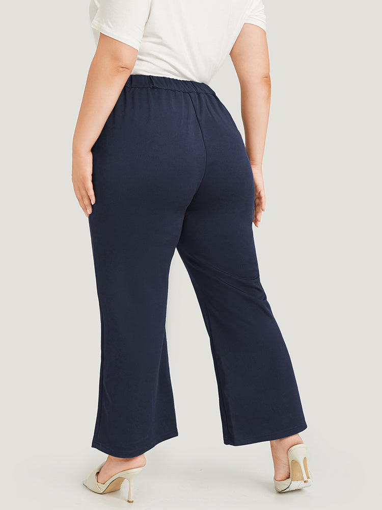 Solid Flare Leg Pocket Pants