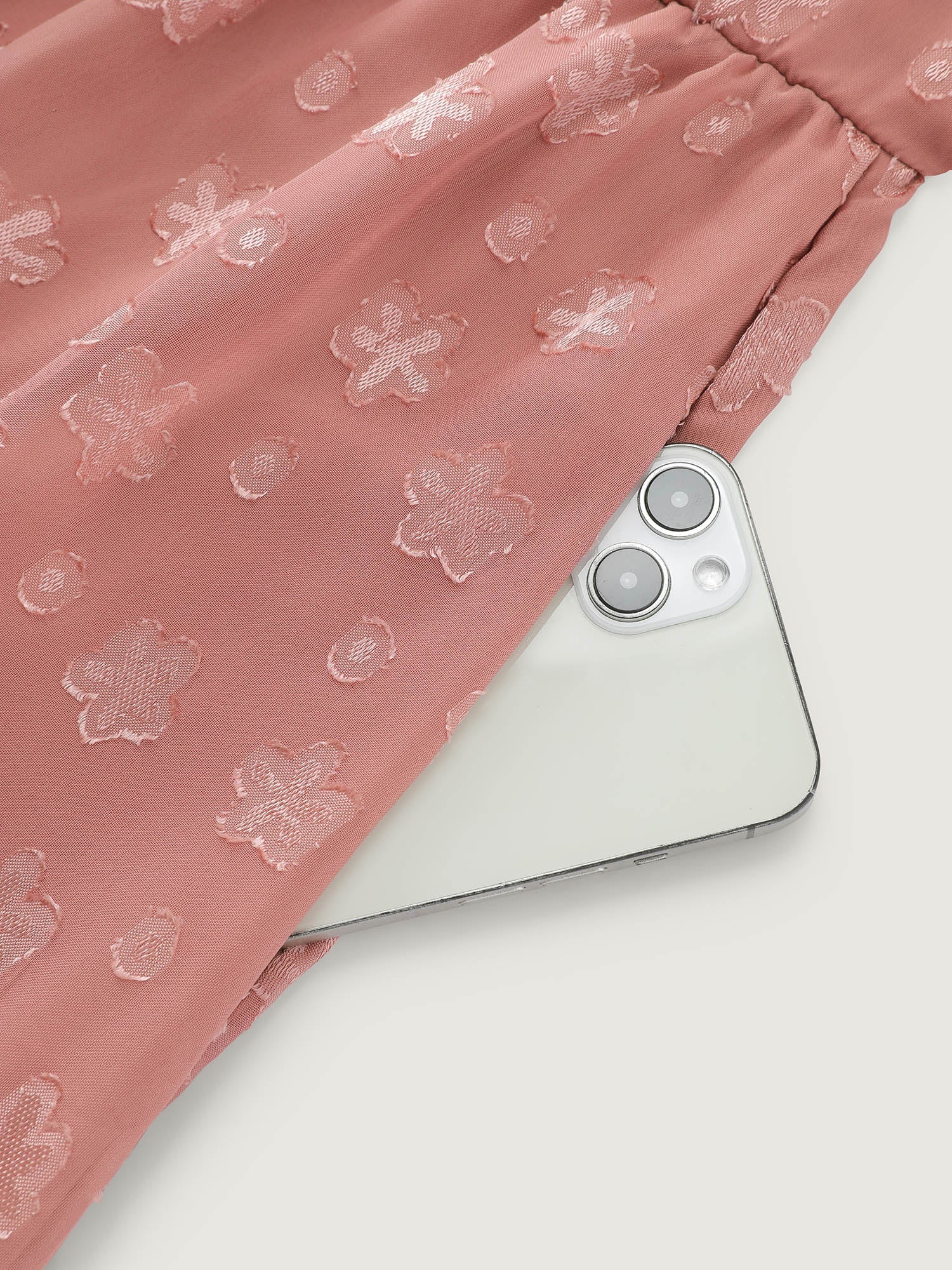 Floral Textured Layered Sleeve Sheer Mini Dress