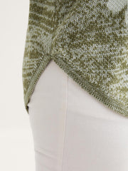 Floral Jacquard Curvy Hem Pullover