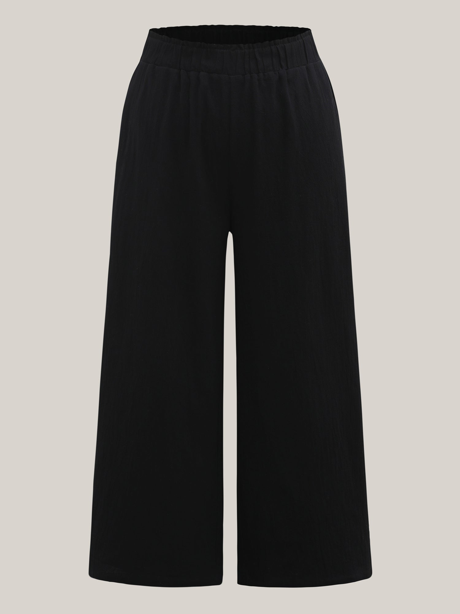 Shirred Waist Wide-Leg Spliced Pants