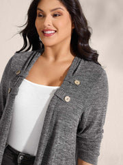 Stretchy Textured Button Detail Jacket