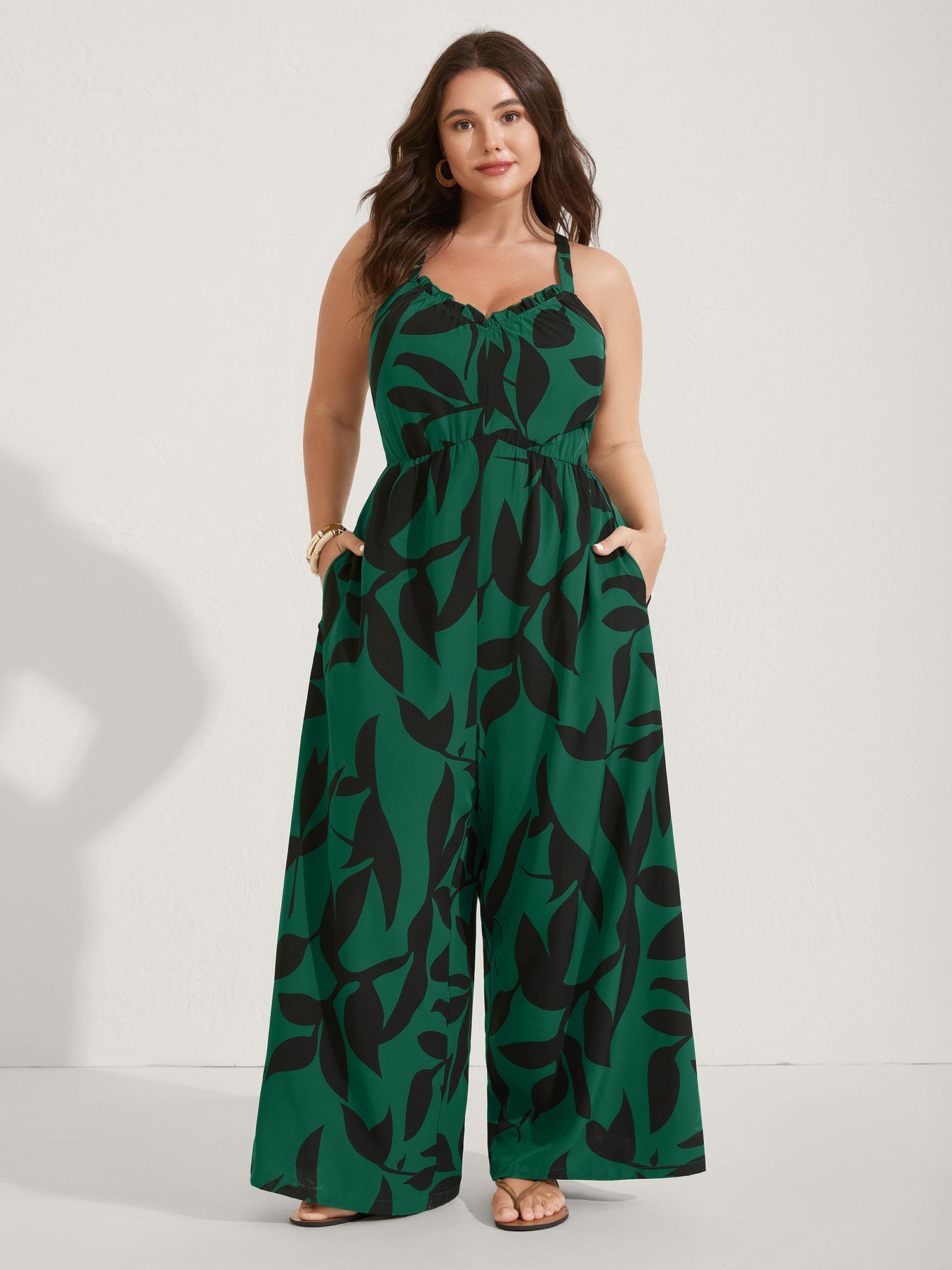 Silhouette Floral Print Sweetheart Jumpsuit