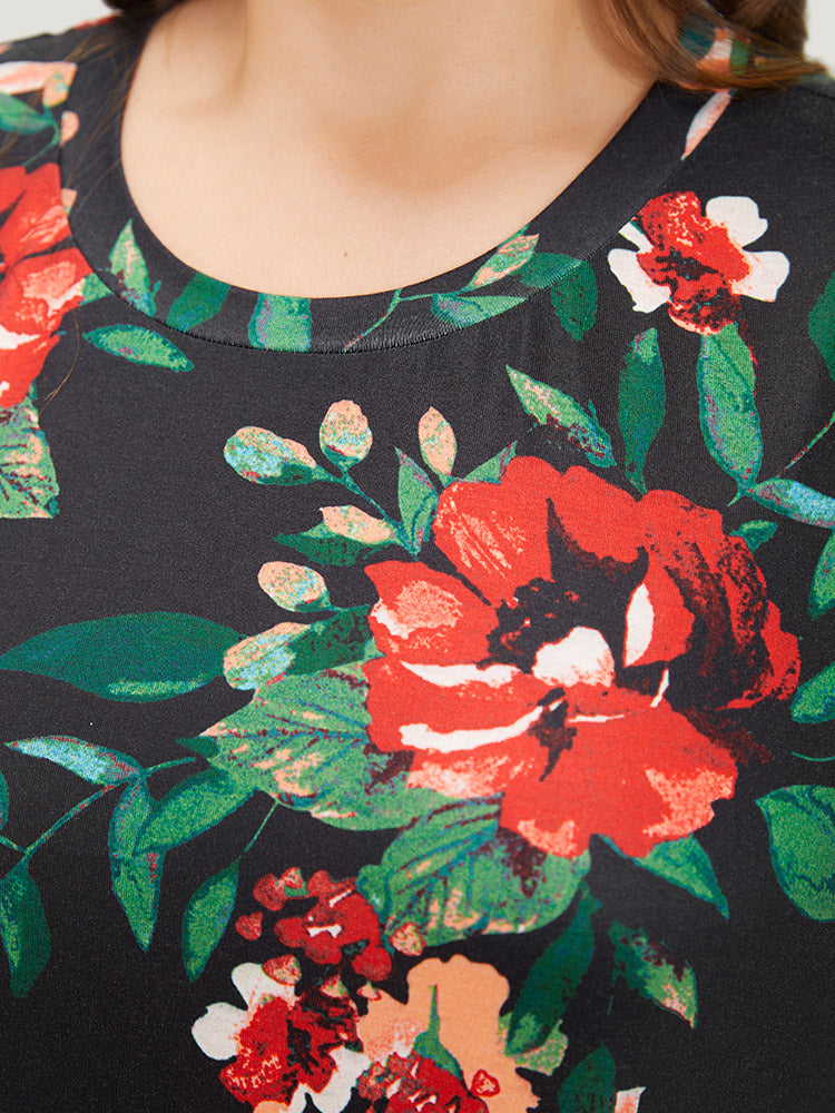 Floral Print Pocket Midi Dress