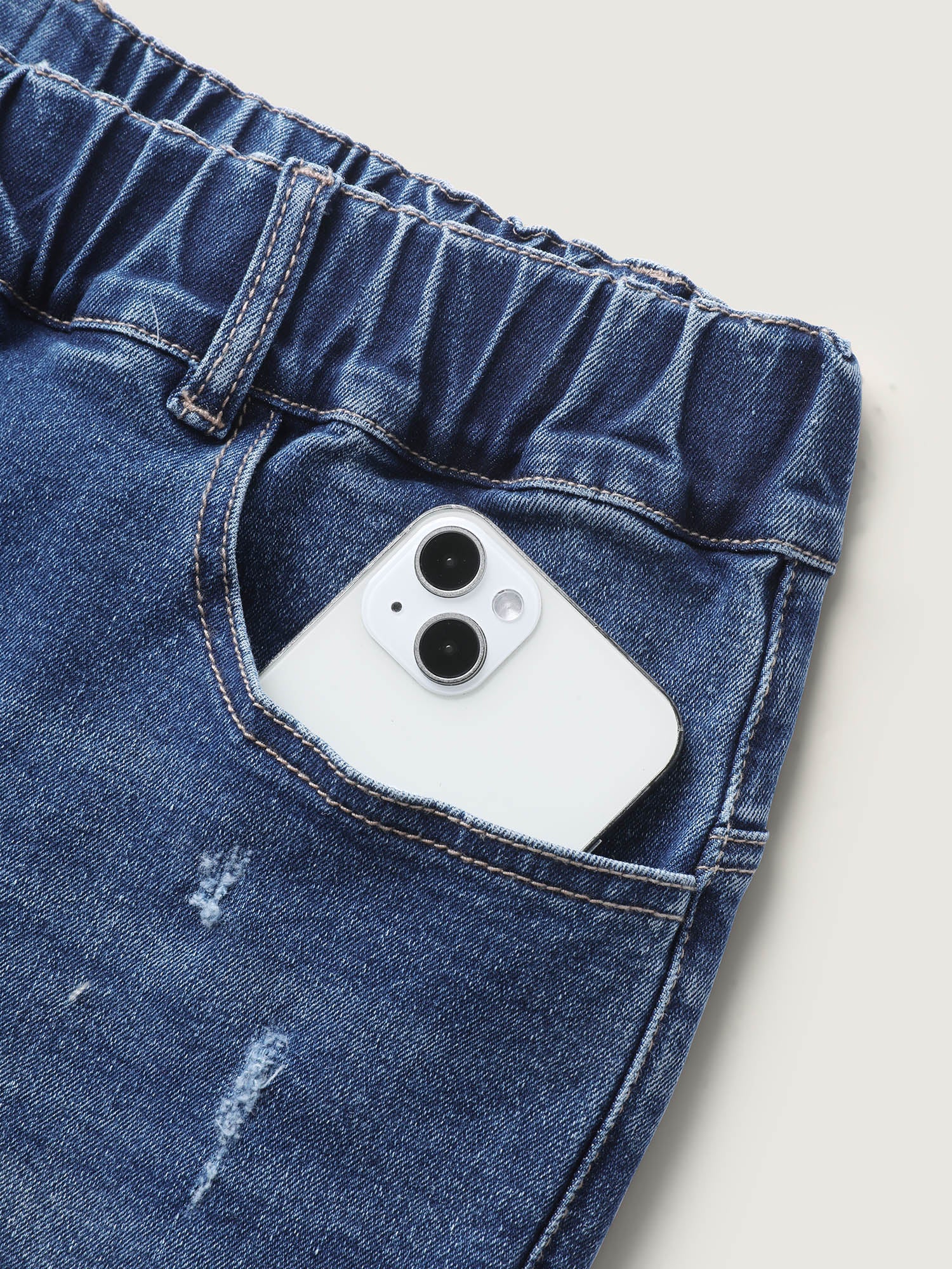 Classic Wash Stretchy Waist Skinny-Fit Jeans