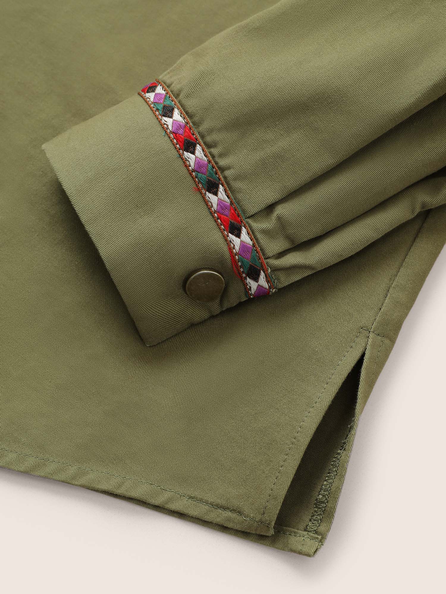 Bandana Embroidered Patched Pocket Jacket