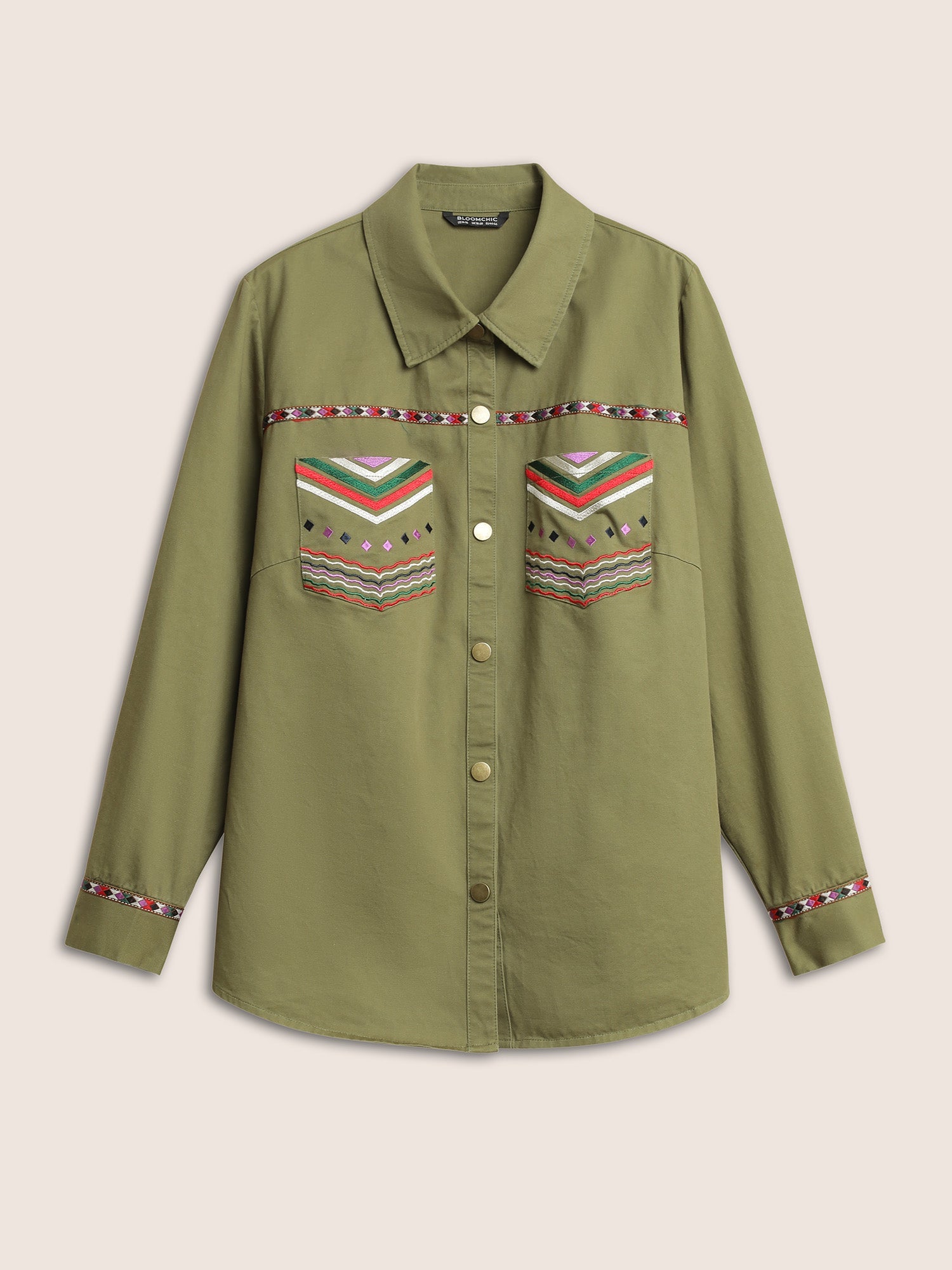 Bandana Embroidered Patched Pocket Jacket