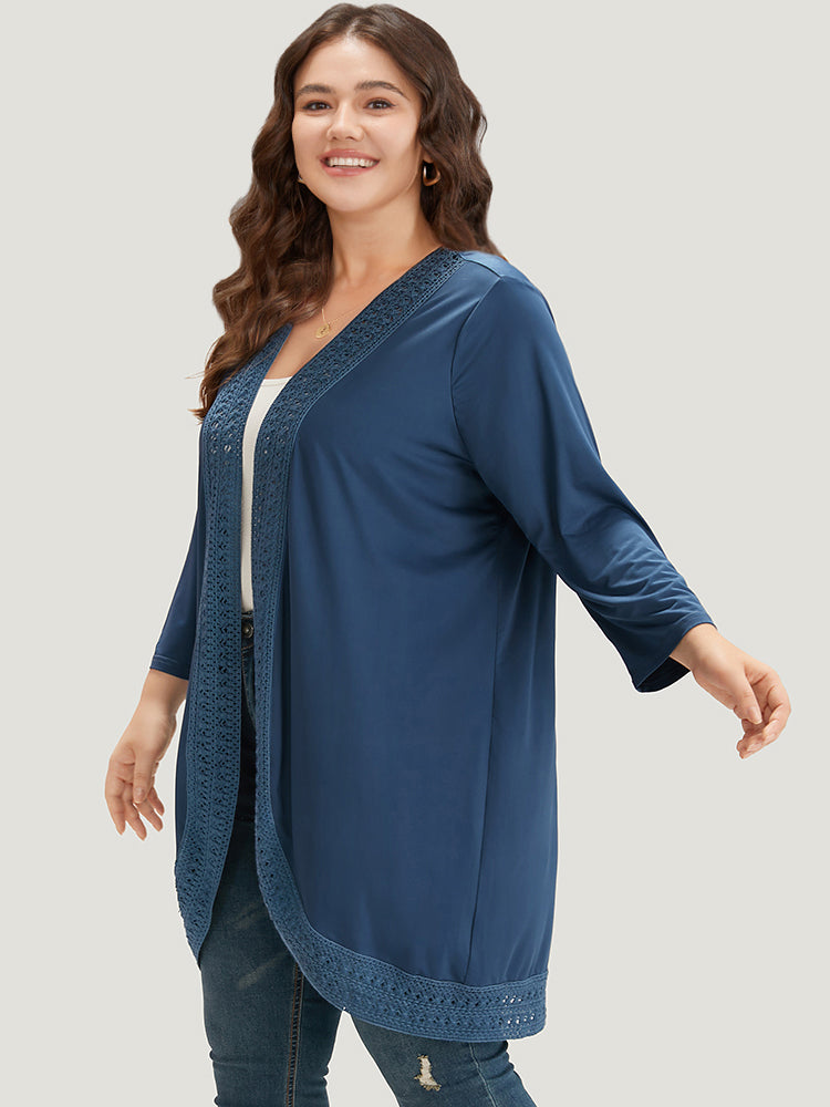 Supersoft Essentials Plain Lace Patchwork Open Front Kimono