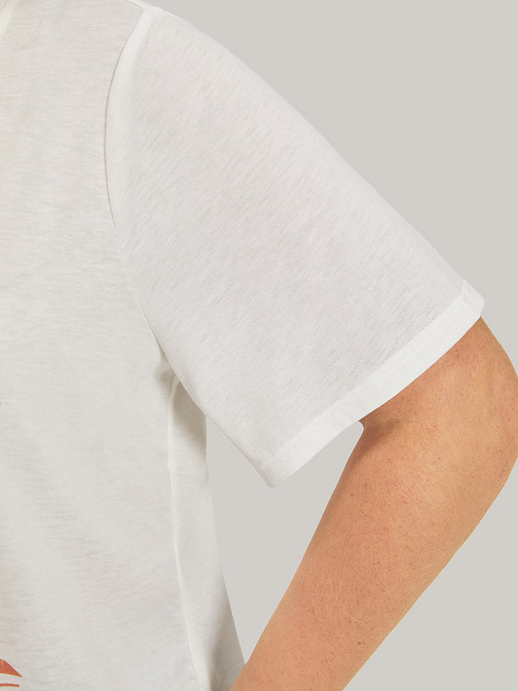 Cactus & Letter Print Crew Neck T-shirt