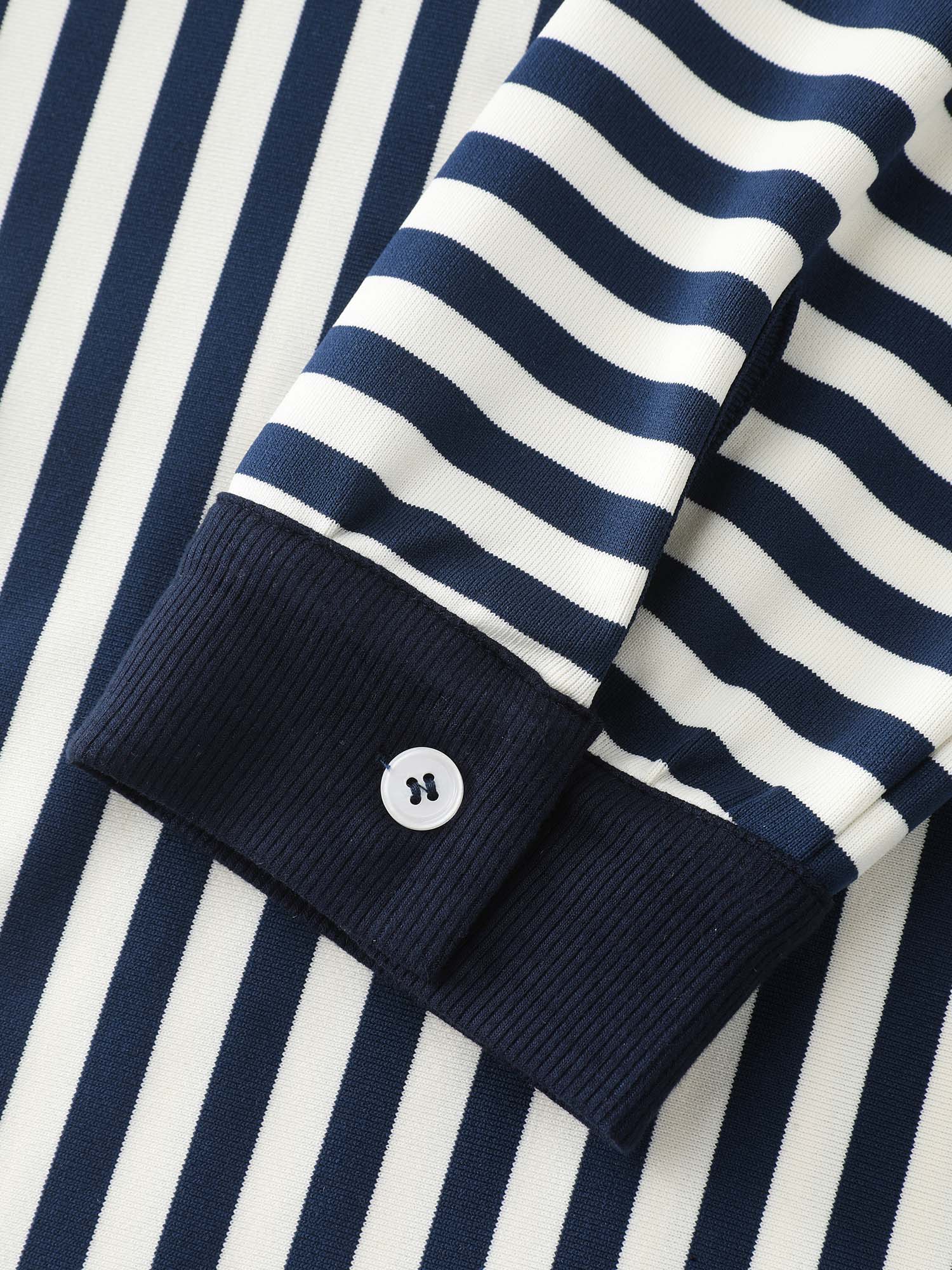 Striped Stretchy Color Contrast Button-Down Top