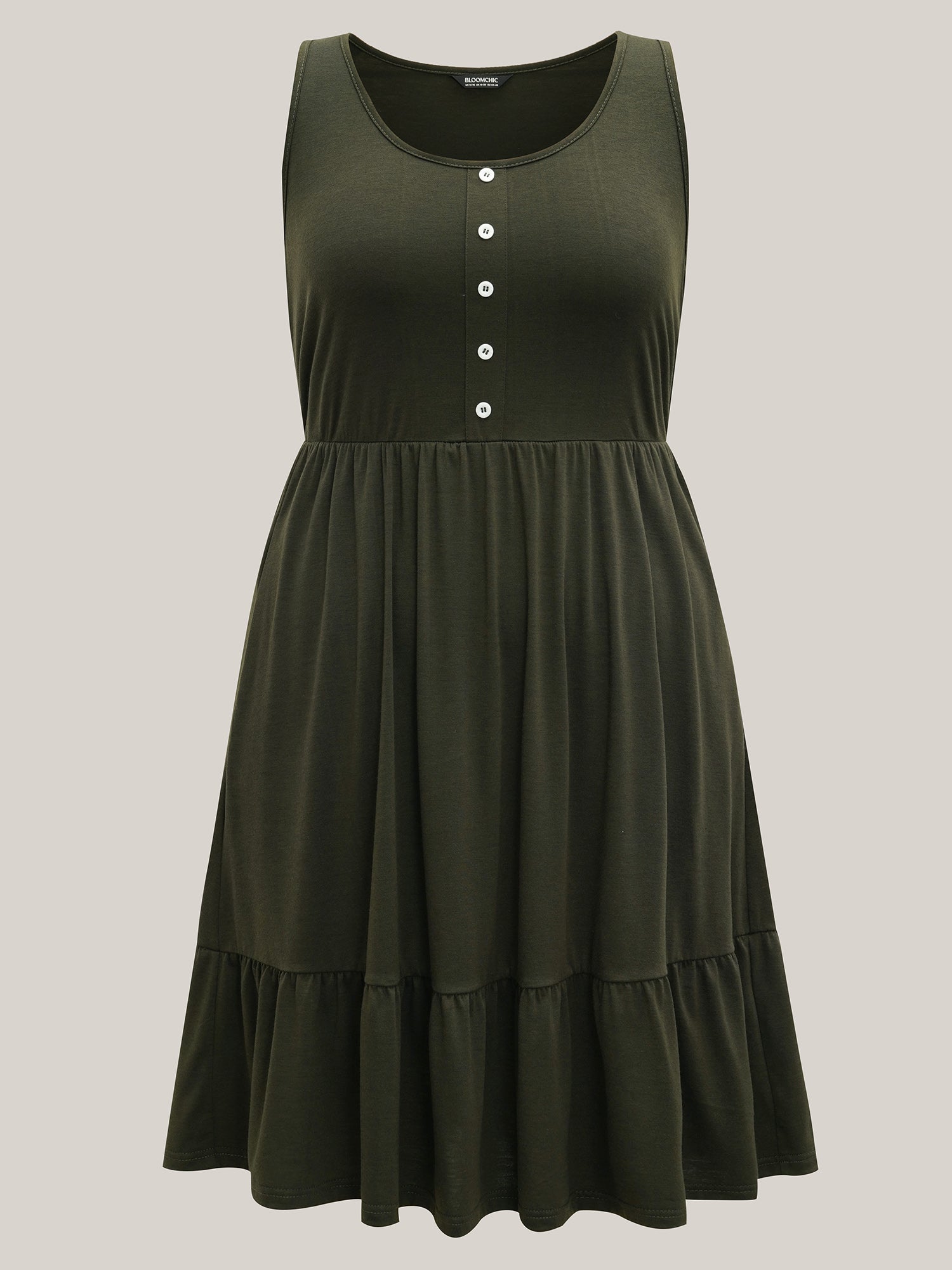 Supersoft Stretchy Waist Pockets Midi Dress