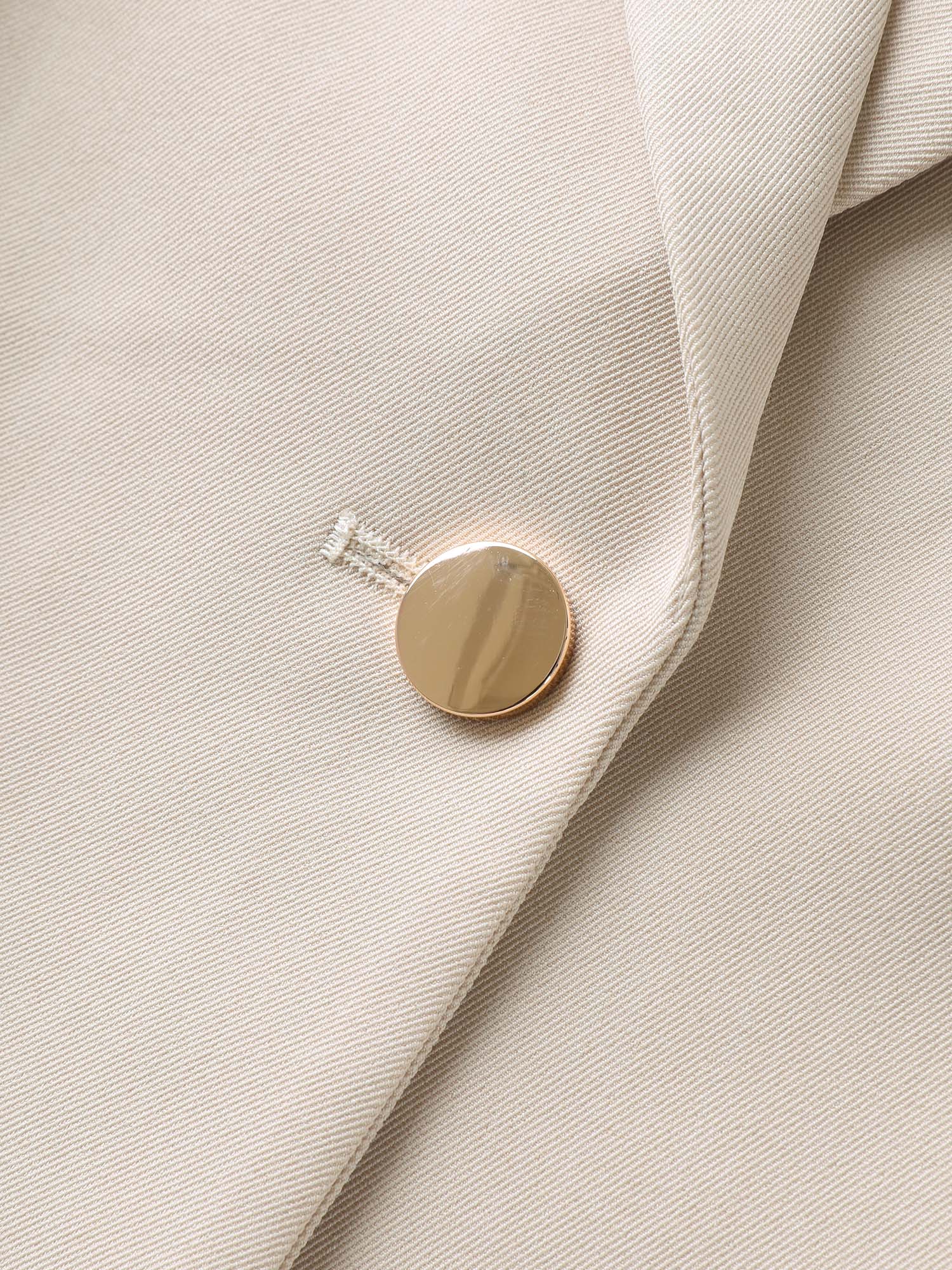 Button Front Pockets Solid Blazer