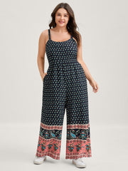 Boho Contrast Cami Wide-Leg Jumpsuit