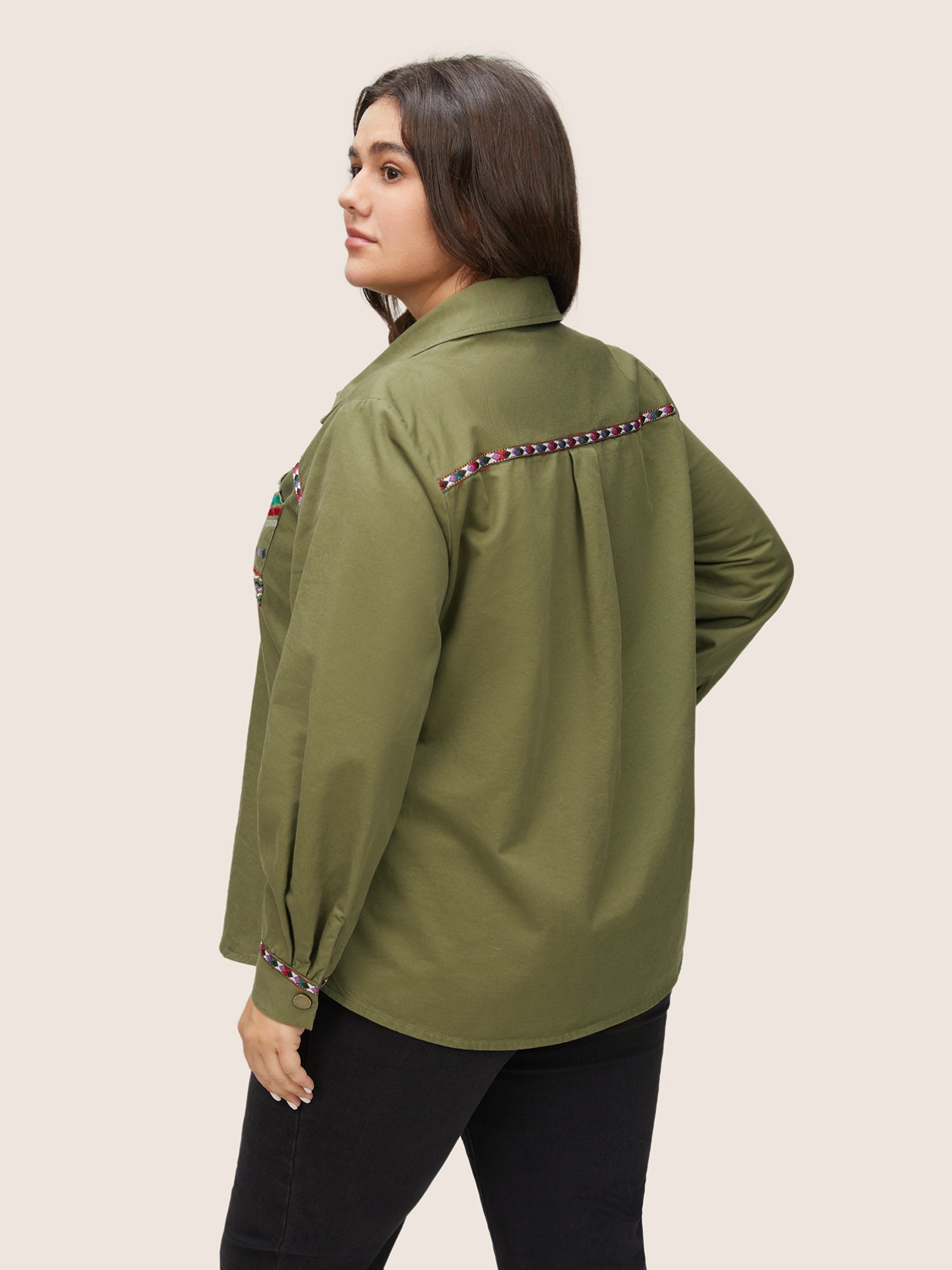 Bandana Embroidered Patched Pocket Jacket