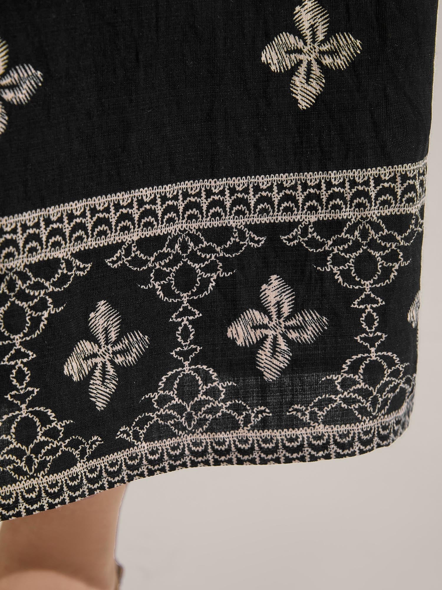 Boho Print Color Contrast Wide-Leg Pants