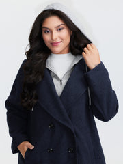 2 In 1 Double Breasted Hooded Coat