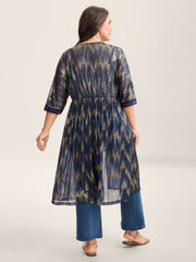 Glitter Tassels Webbed Open Front Kimono