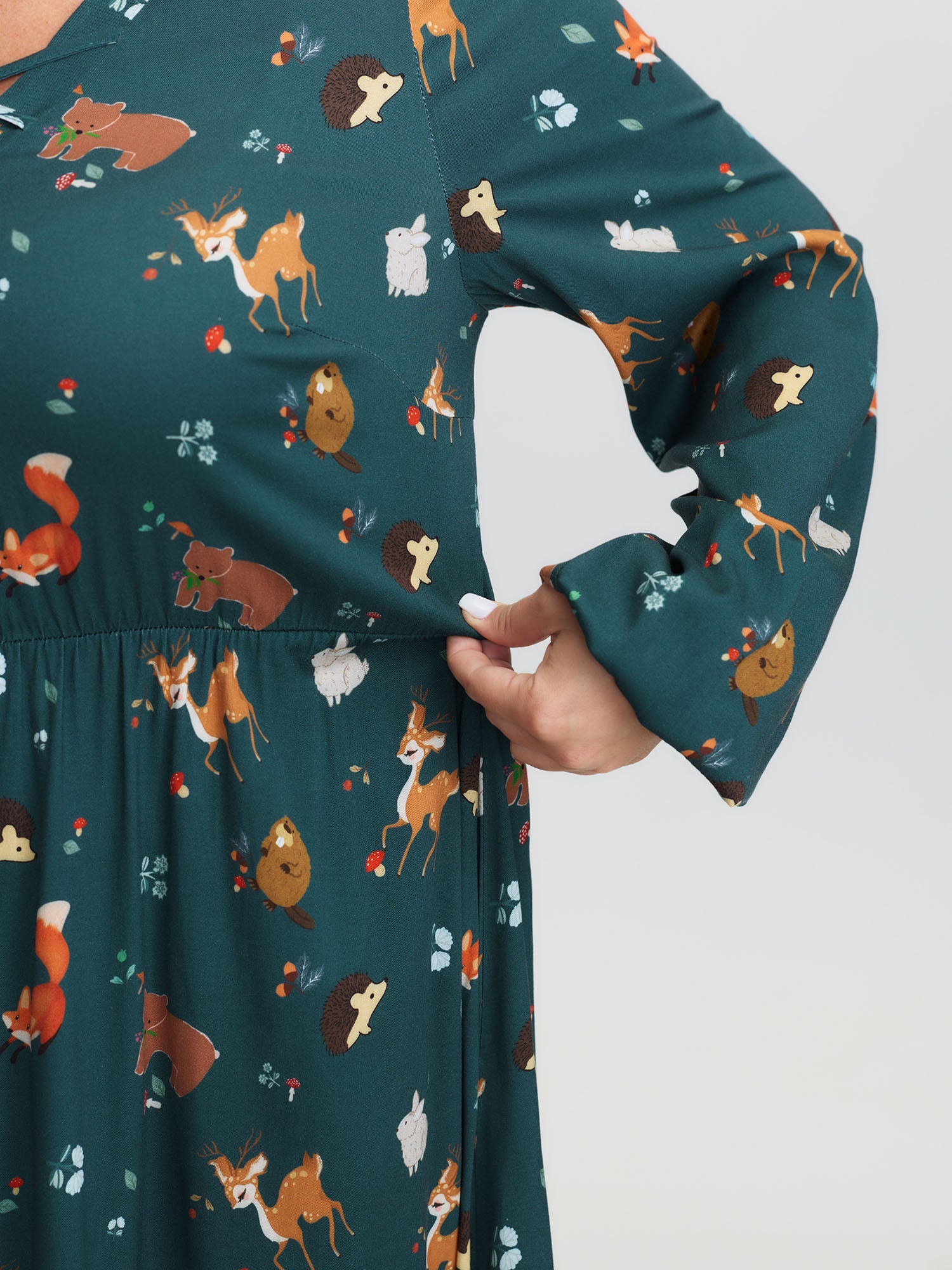 Animal Printed Cross-Tie Neckline Maxi Dress