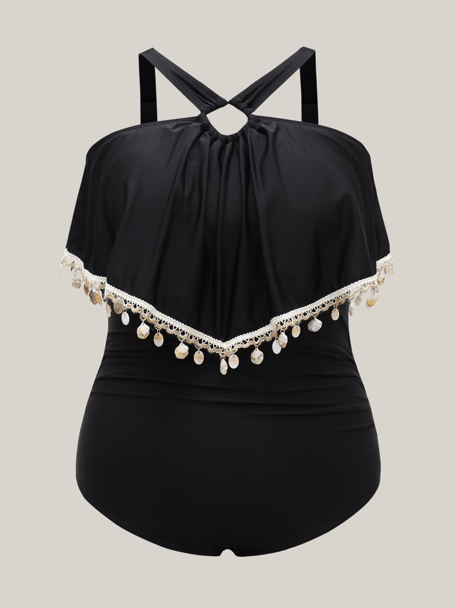 Shell Lotus Leaf Edge One-Piece Swimsuit