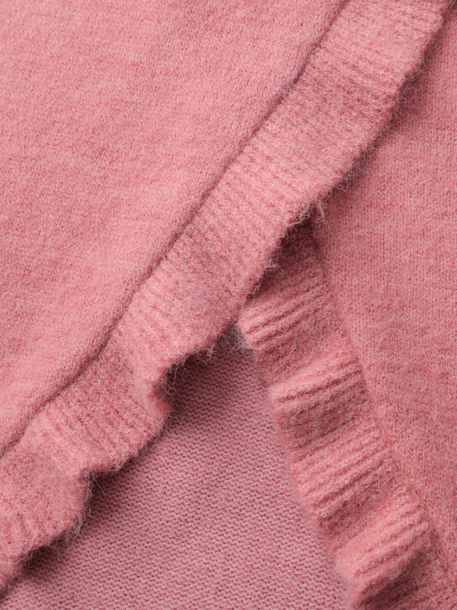 Ruffled Overlap Split Back Pullover