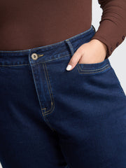 Stretchy Wide-Leg Pocket Jeans