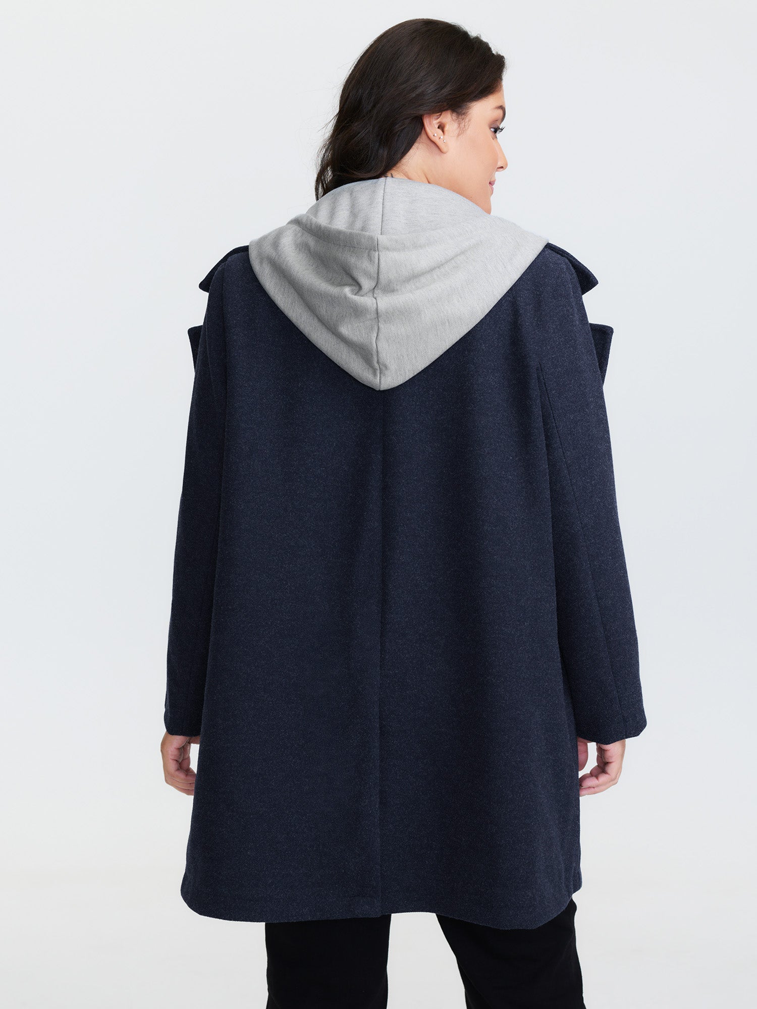 2 In 1 Double Breasted Hooded Coat