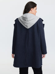 2 In 1 Double Breasted Hooded Coat