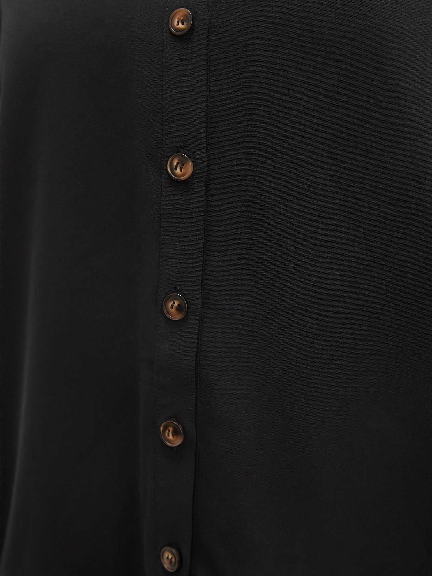 Solid Lace Trim Button Up Laser Cut Puff Sleeve Blouse