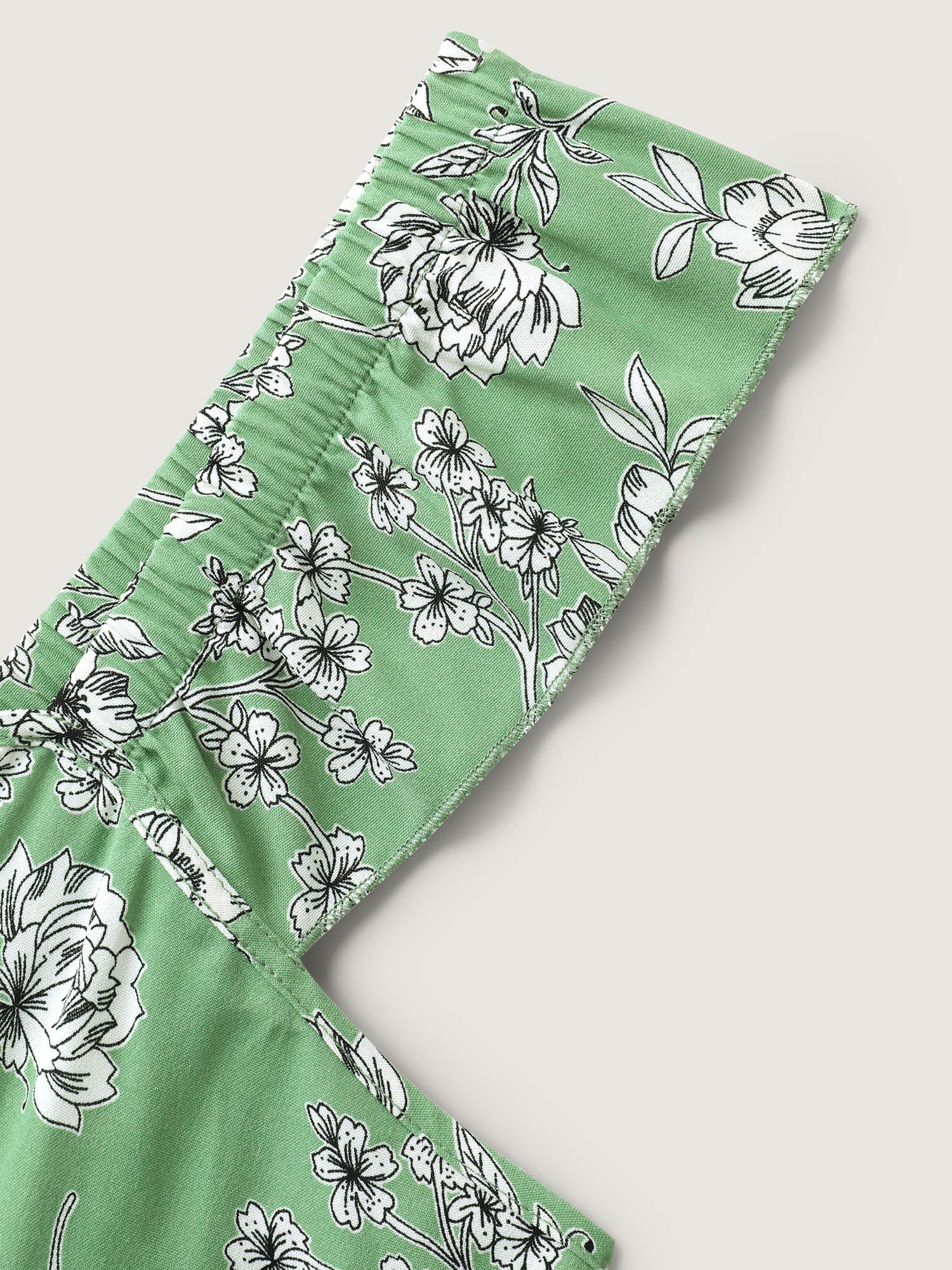 Floral Print Ruched Flutter Detail Jumpsuit