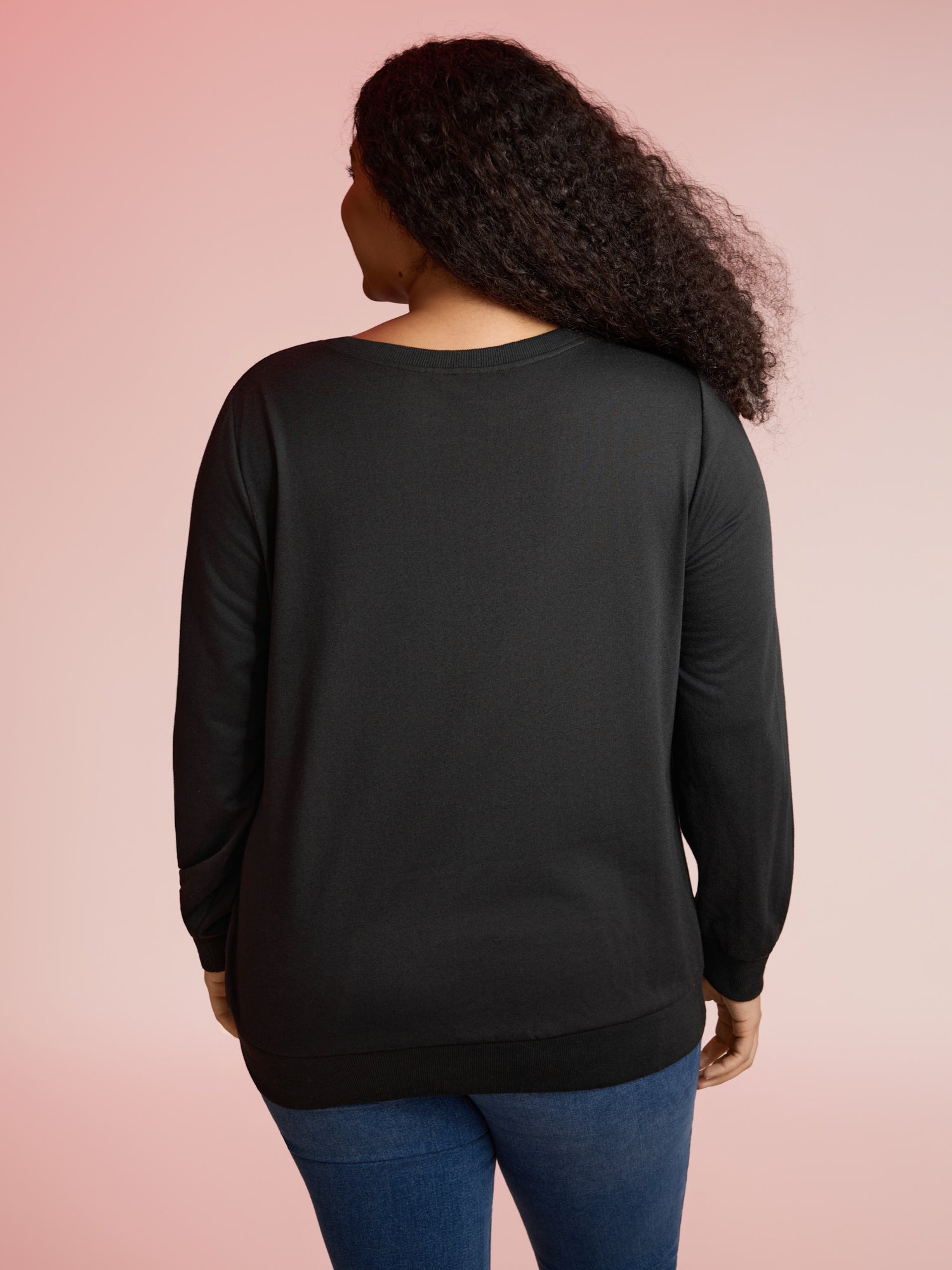 Skeleton Embroidered Crew Neck Sweatshirt