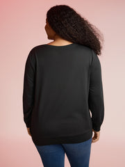 Skeleton Embroidered Crew Neck Sweatshirt