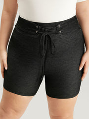 Solid High Rise Ties Very Stretchy Leggings