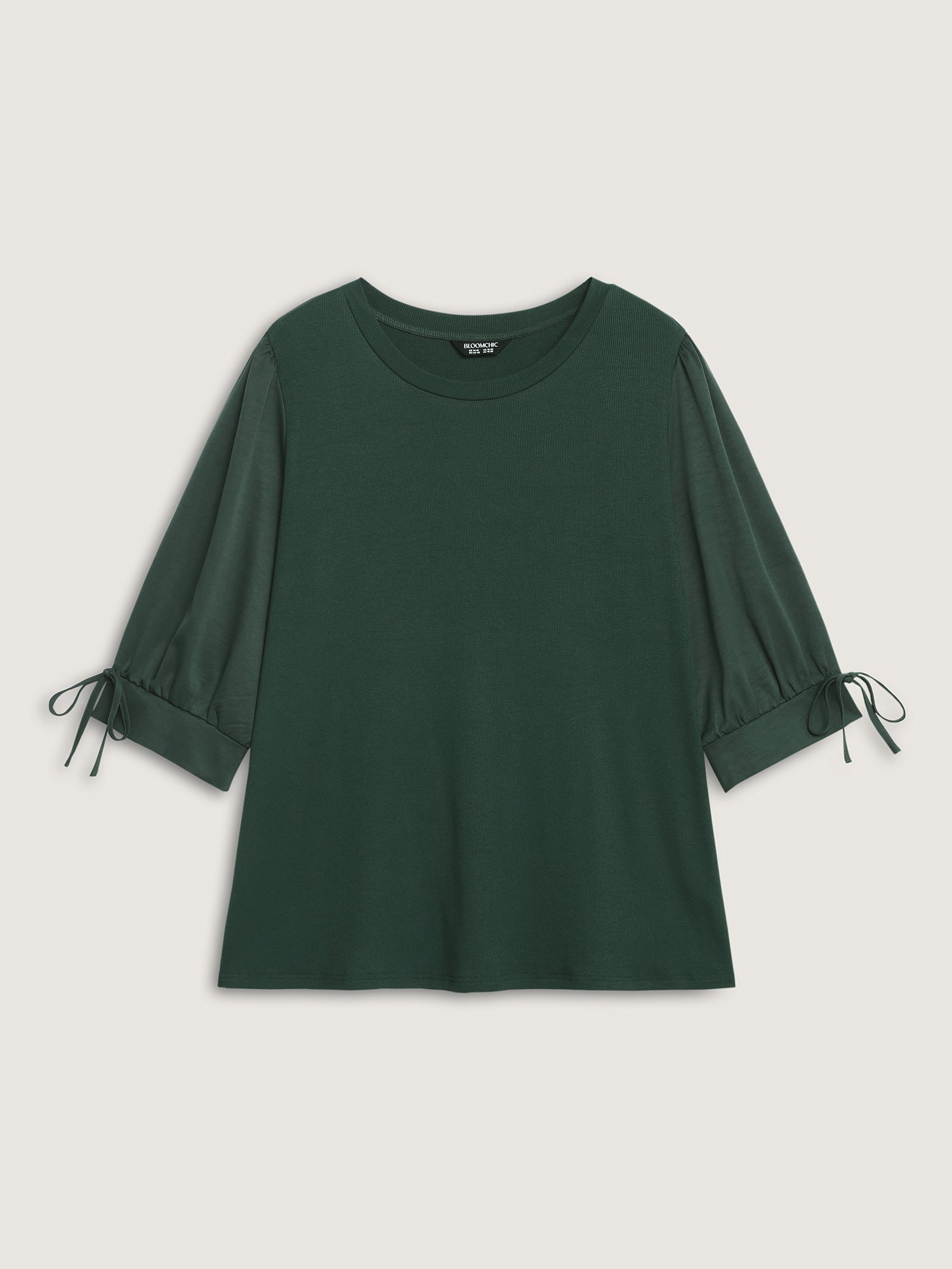 Sleeve Tie Plain Knit Solid Top
