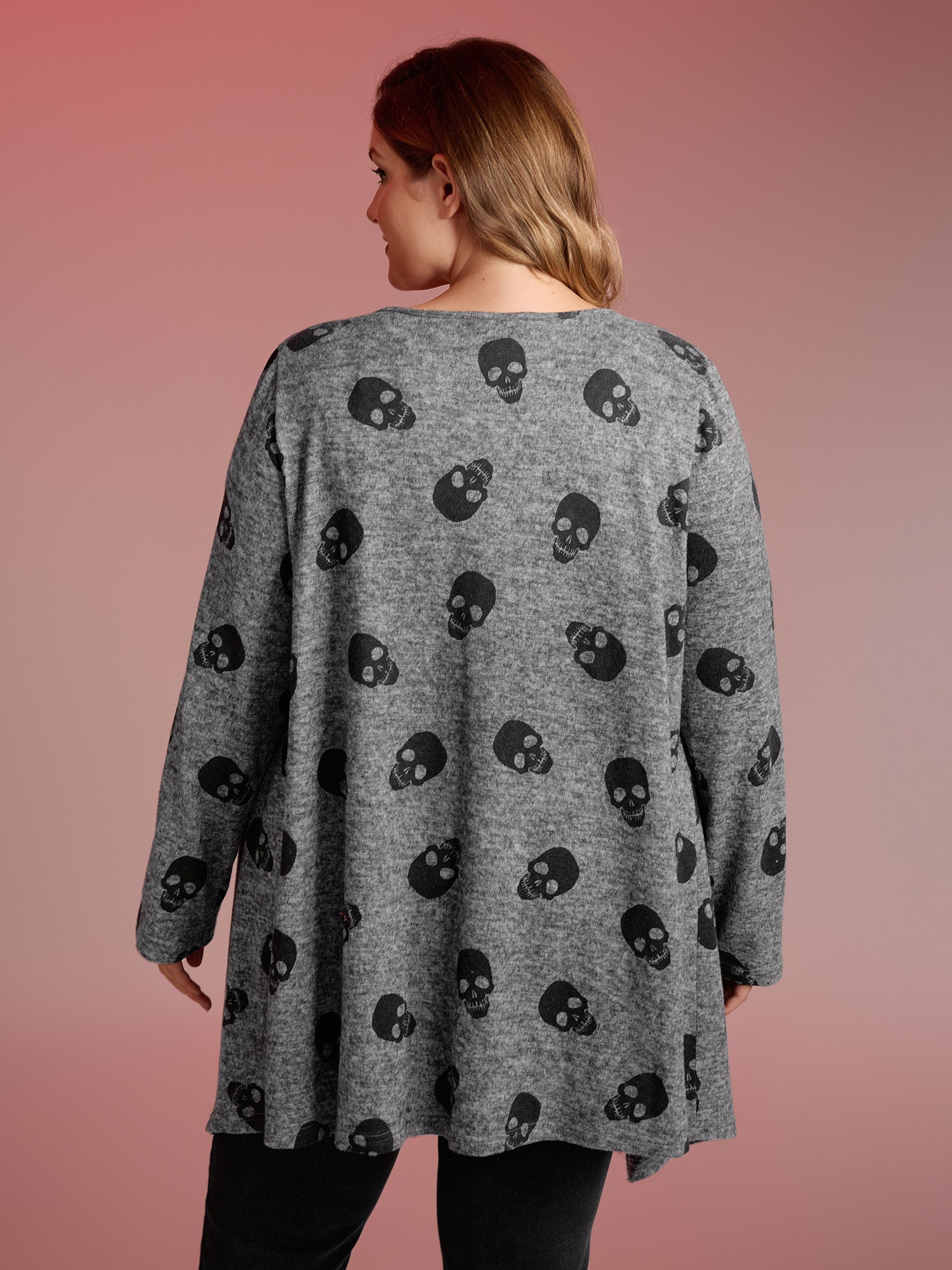 Skulls Everywhere Asymmetrical Edge Jacket