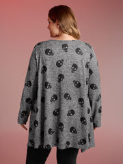 Skulls Everywhere Asymmetrical Edge Jacket